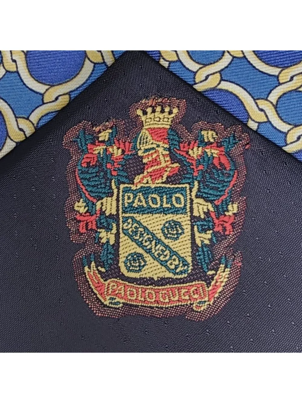 Paolo Gucci Design Blue Chainlink Men's Necktie